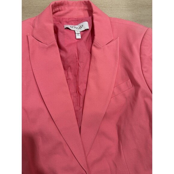 Derek Lam 10 Crosby Allie Single Breasted Hot Pink Blazer Cotton Blend 4 Barbie - Picture 10 of 15